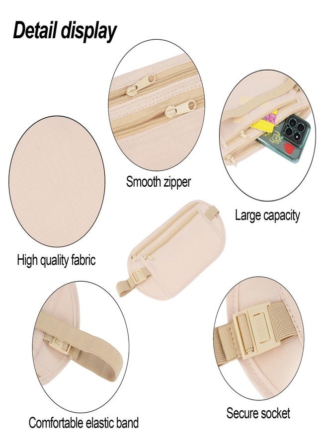 VIVITO Hidden Waist Bag | RFID Blocking Travel Money Belt & Anti-Theft Passport Wallet | Secure Undercover Waist Pouch for Men & Women | Water-Resistant Nylon & Adjustable (Multicolor, Pack of 2) - Image 2